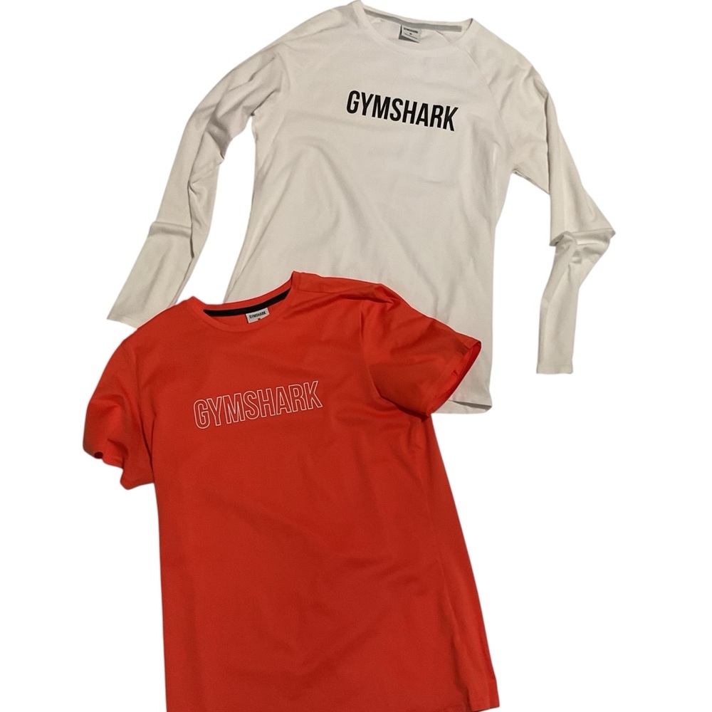 Gymshark orange and White Short Sleeve Tees